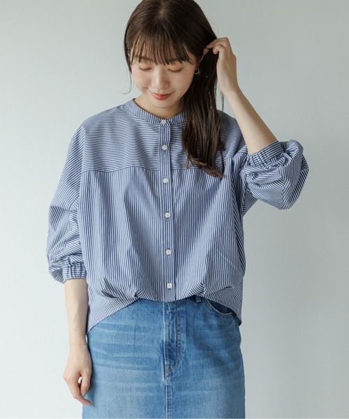 Sonny Label / サニーレーベル 『WEB限定』フロントタックバンドカラーシャツ WEB限定』フロントタックバンドカラーシャツ（シャツ/ブラウス