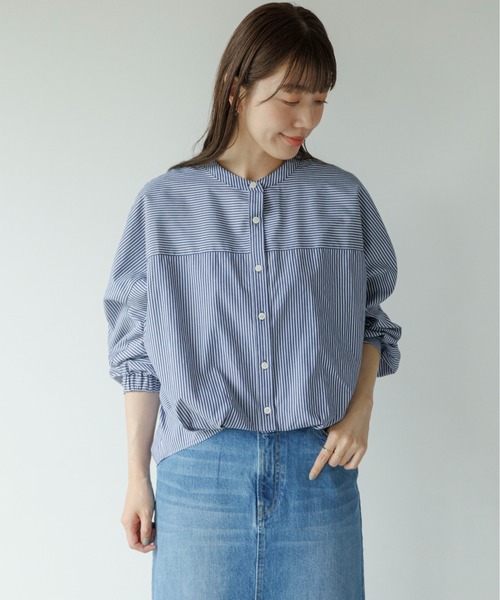 『WEB限定』フロントタックバンドカラーシャツ WEB限定』フロントタックバンドカラーシャツ（シャツ/ブラウス