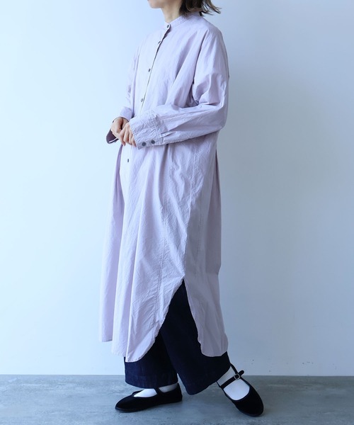 yuni シャツワンピース コットンキャッチワッシャー タックシャツ