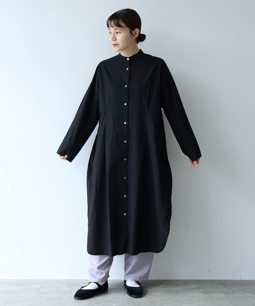 yuni シャツワンピース コットンキャッチワッシャー タックシャツ