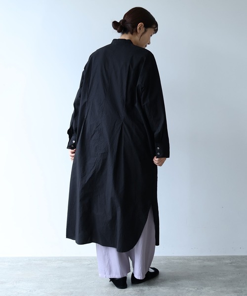 yuni シャツワンピース コットンキャッチワッシャー タックシャツ