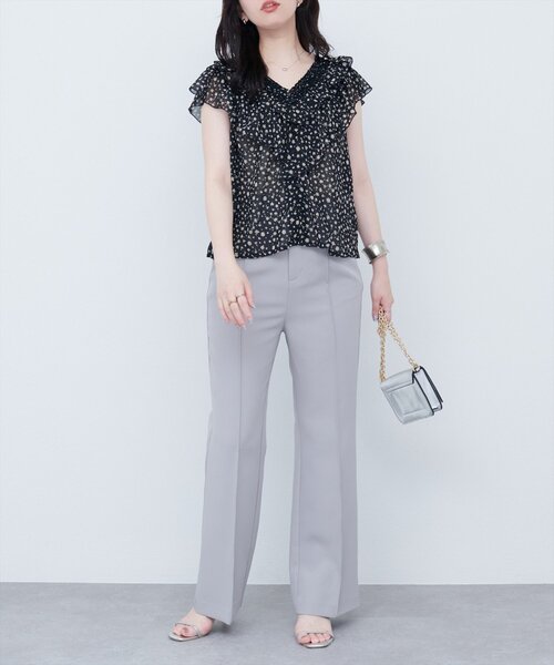 natural couture ブラウス シャツ フリルVネックブラウス