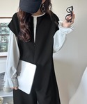 サロペット オーバーオール シンプルだけど、襟...の詳細画像2