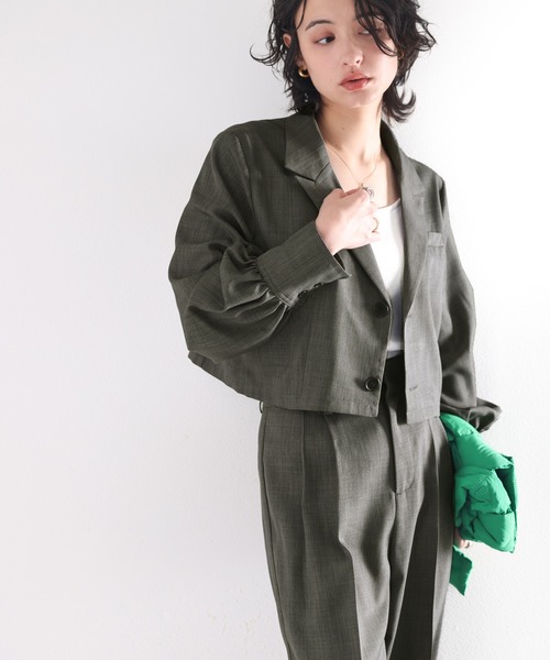 「RIRIYANO」 テーラードジャケット LARGE チャコールグレー レディース