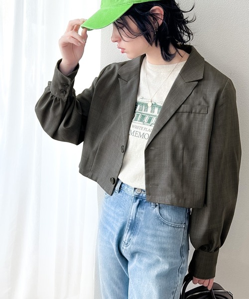 「RIRIYANO」 テーラードジャケット LARGE チャコールグレー レディース