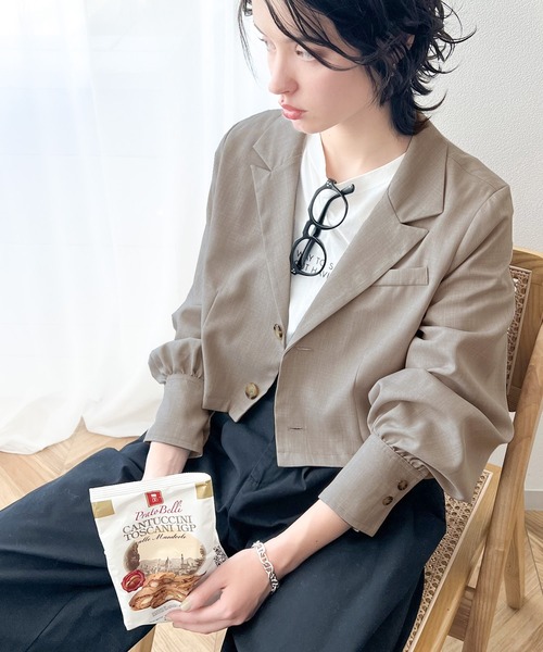 「RIRIYANO」 テーラードジャケット LARGE チャコールグレー レディース