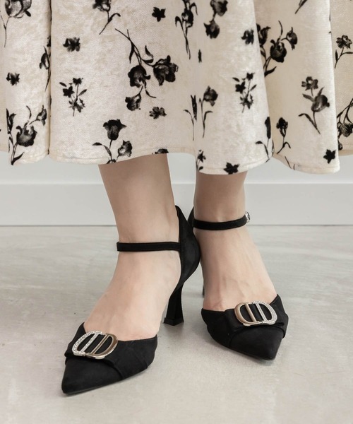 RANDA パンプス ビジューパーツストラップパンプス : ZOZOTOWN