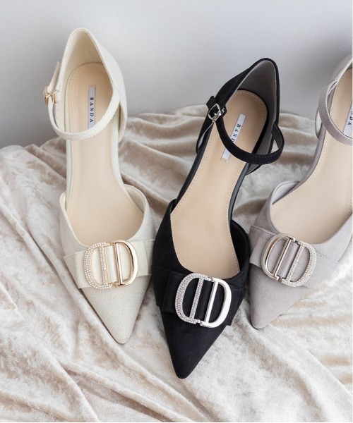 RANDA ビジューパーツストラップパンプス RANDA パンプス ビジューパーツストラップパンプス : ZOZOTOWN
