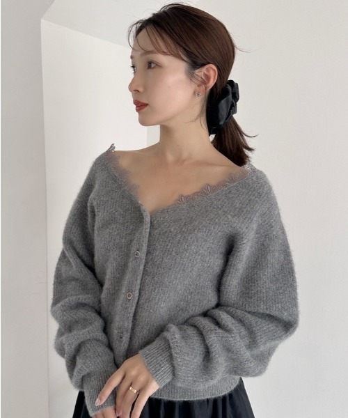 FRAY I.D（フレイ・アイディー） カーディガン フォックスウールレース