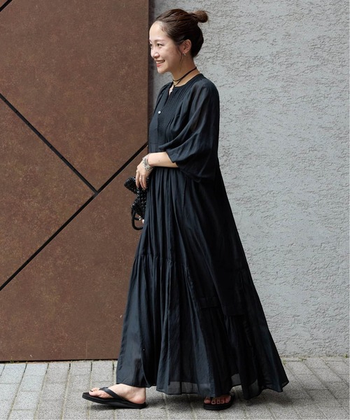 美品 ジャーナルスタンダード コットン半袖ロングフレアワンピース フリー ブルー 美品 ジャーナルスタンダード コットン半袖ロングフレア