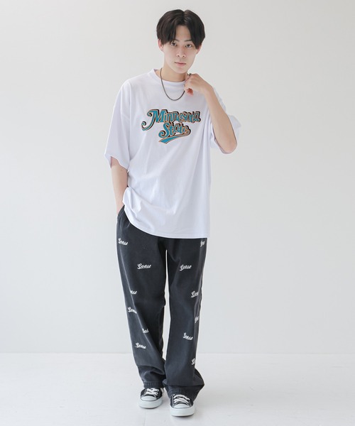 「SPINNS」 加工デニムパンツ L ブルー メンズ