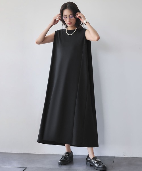 ELFRANK ワンピース ダンボール ノースリーブ ロング ワンピース
