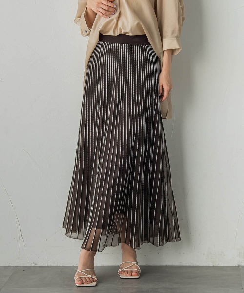 ドロワットロートレアモン（Droite lautreamont）/シアーストライプスカート≪手洗い可能≫ Droite lautreamont（ドロワット・ロートレアモン） スカート シアー