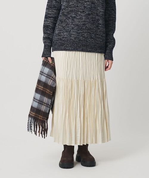 【新品用】BEAUTY&YOUTH ポリエステル チンツプリーツスカート BEAUTY＆YOUTH UNITED ARROWS スカート ポリエステル チンツプリーツ
