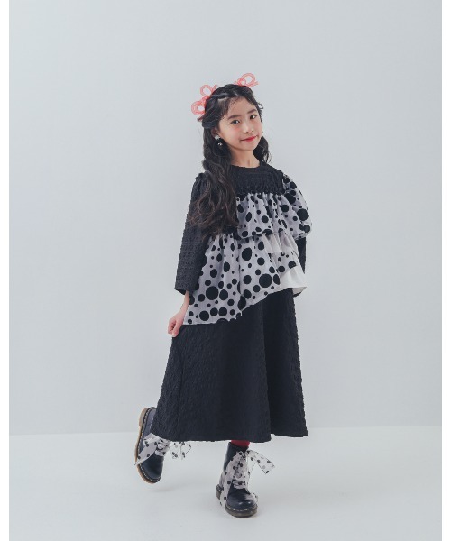 ワンピース シャワードットレイヤードワンピース キッズ 子供服 女の子 | unica | 02