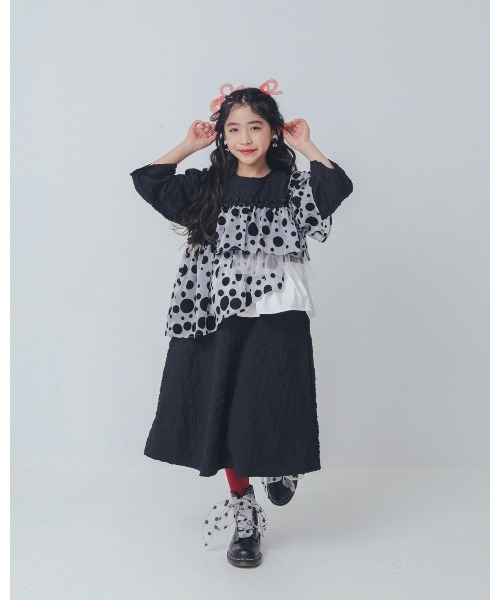 ワンピース シャワードットレイヤードワンピース キッズ 子供服 女の子 | unica | 03