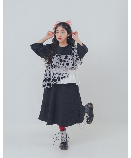 ワンピース シャワードットレイヤードワンピース キッズ 子供服 女の子 | unica | 04