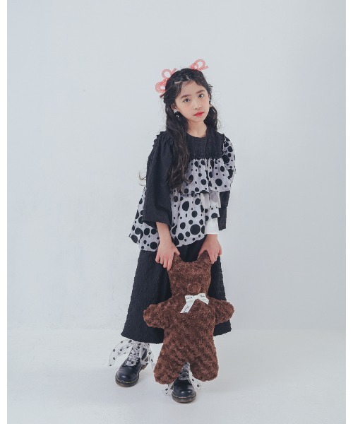 ワンピース シャワードットレイヤードワンピース キッズ 子供服 女の子 | unica | 05