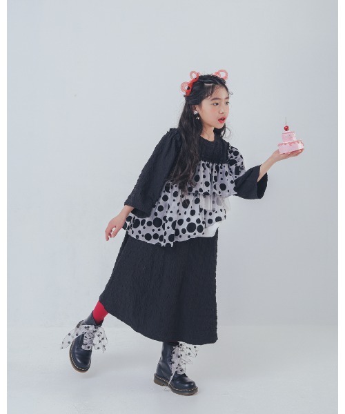 ワンピース シャワードットレイヤードワンピース キッズ 子供服 女の子 | unica | 06