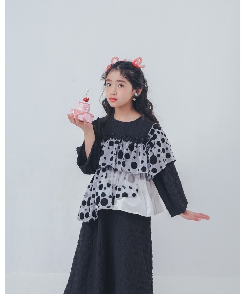 ワンピース シャワードットレイヤードワンピース キッズ 子供服 女の子 | unica | 07