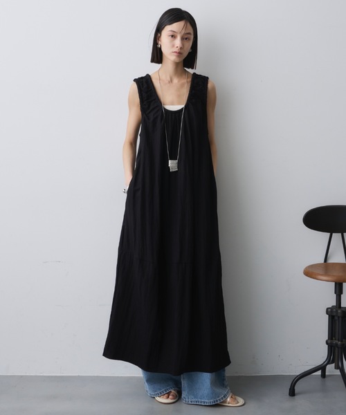 DFFUR. ノースリーブワンピース FREE ブラック レディース : ZOZOTOWN