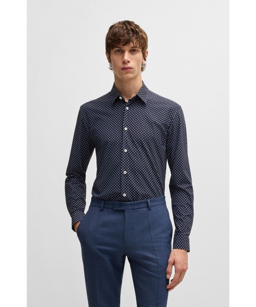 BOSS（HUGO BOSS） シャツ スリムフィットシャツ ジオメトリック