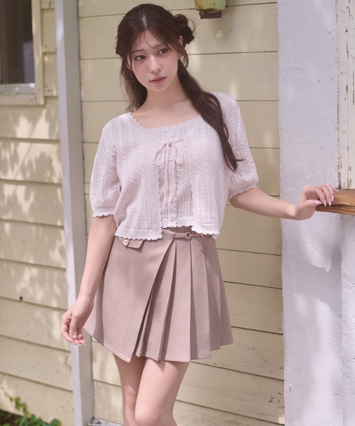 Ambre Neige（アンブルネージュ） スカート gold button pleats mini