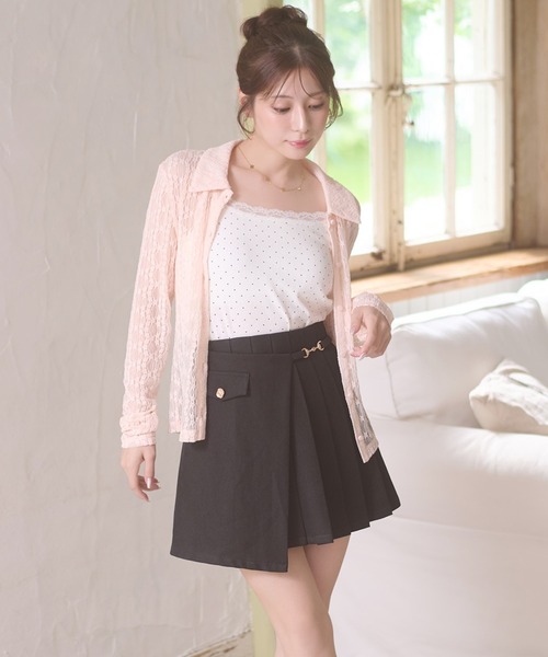 Ambre Neige（アンブルネージュ） スカート gold button pleats mini