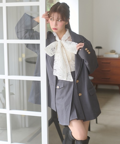 Ambre Neige（アンブルネージュ） スカート gold button pleats mini