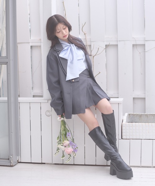 Ambre Neige（アンブルネージュ） スカート gold button pleats mini