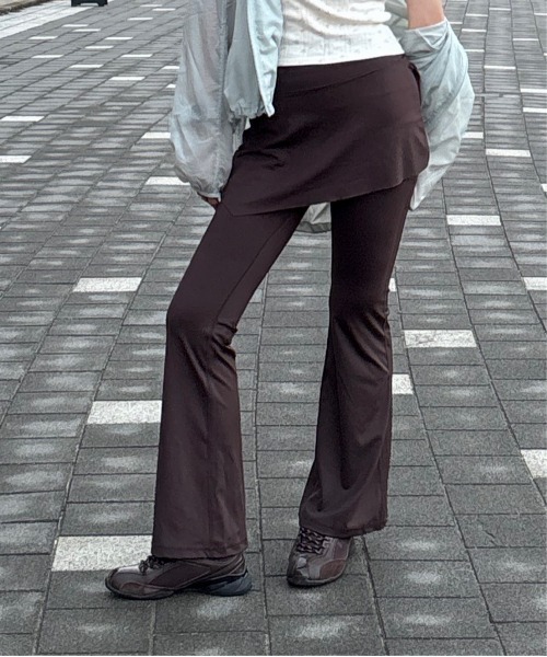 パンツ レイヤードシルエットパンツ (スカートパンツ） レディース