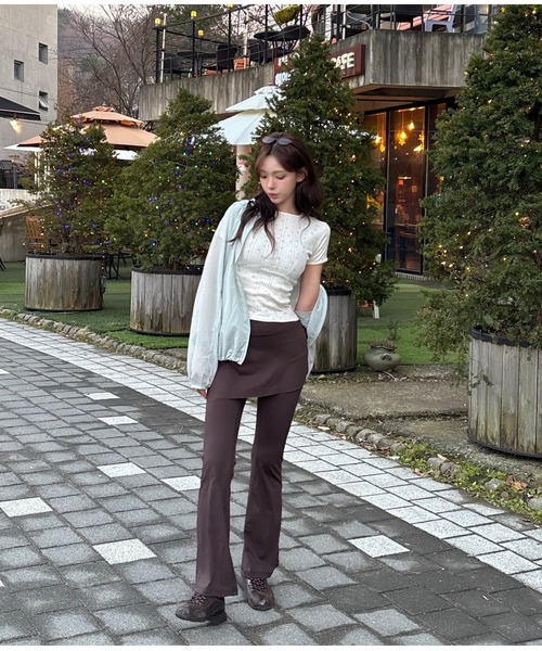 パンツ レイヤードシルエットパンツ (スカートパンツ） レディース