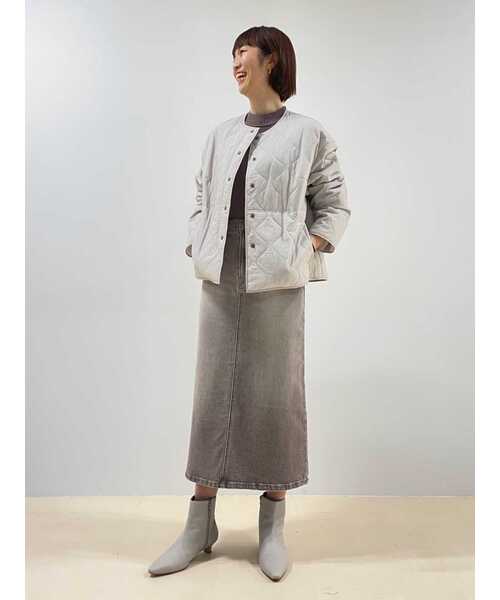 ヒューマンウーマン／日本製 柔らかい◎圧縮ウール 天竺ウールノーカラージャケット human woman（ヒューマンウーマン） ノーカラージャケット MEDIUM