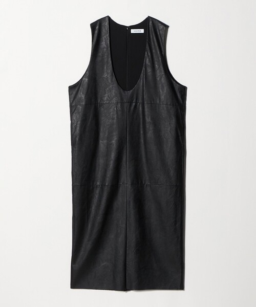 SACRA（サクラ） ワンピース 「SACRA」レザーライク Uネック