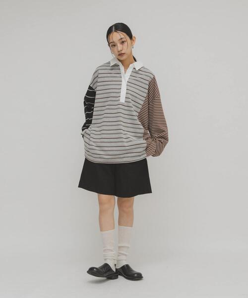 KBF（ケービーエフ） tシャツ オーバーサイズラガーシャツ レディース