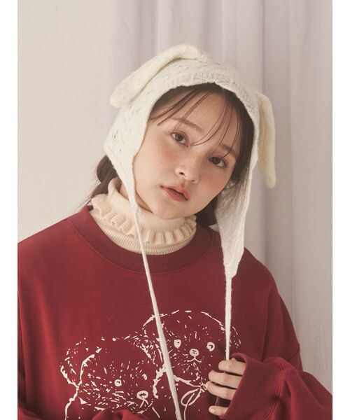 merry jenny（メリージェニー） ニット帽 ニットキャップ animal lace