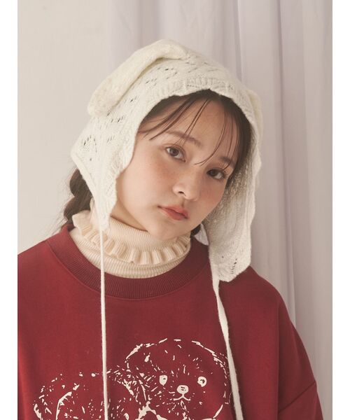merry jenny（メリージェニー） ニット帽 ニットキャップ animal lace