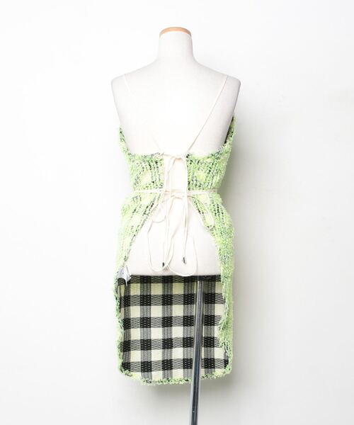 「TARO HORIUCHI」 チェック柄キャミソールブラウス FREE グリーン レディース_画像2