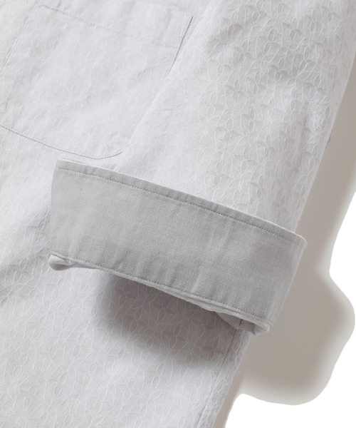 「MEN'S BIGI」 7分袖シャツ 02 ライトグレー メンズ_画像6