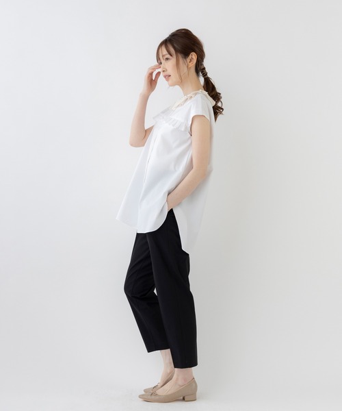 「Sono」 ノースリーブシャツ 1 ネイビー レディース_画像6