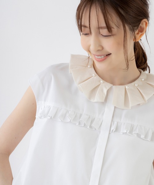 「Sono」 ノースリーブシャツ 1 ネイビー レディース_画像7