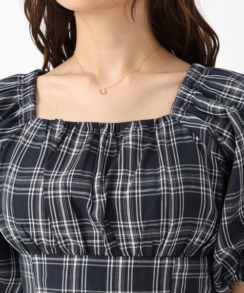 「MISCH MASCH」 半袖ワンピース フリ- ブラック レディース_画像2