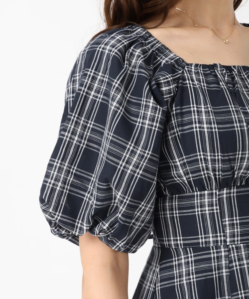 「MISCH MASCH」 半袖ワンピース フリ- ブラック レディース_画像3