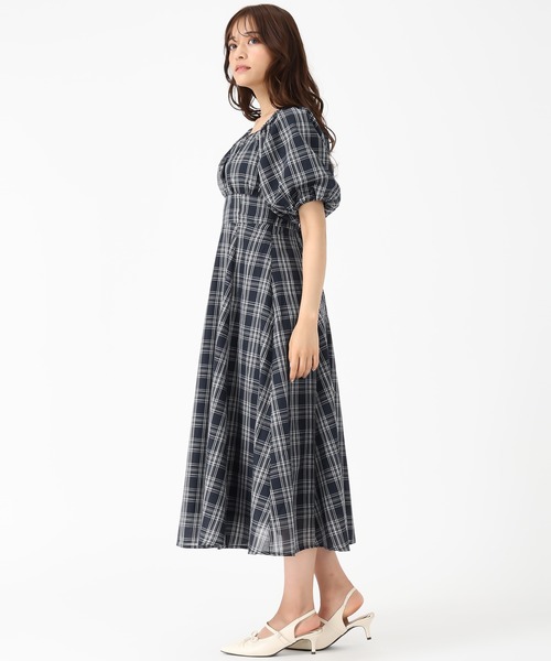 「MISCH MASCH」 半袖ワンピース フリ- ブラック レディース_画像4