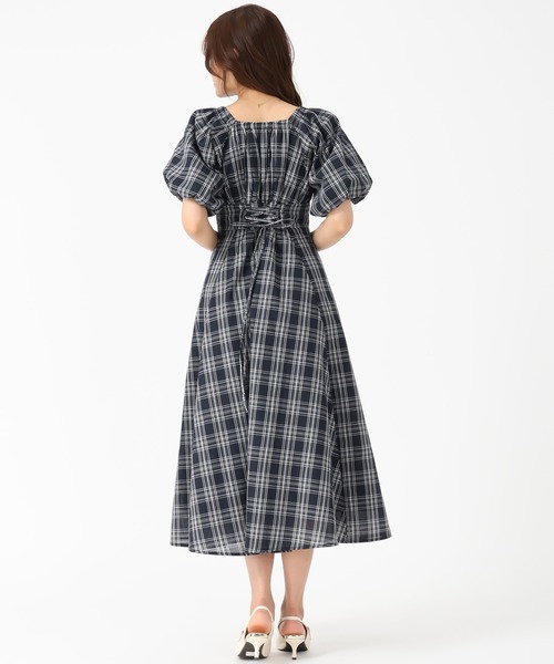 「MISCH MASCH」 半袖ワンピース フリ- ブラック レディース_画像5