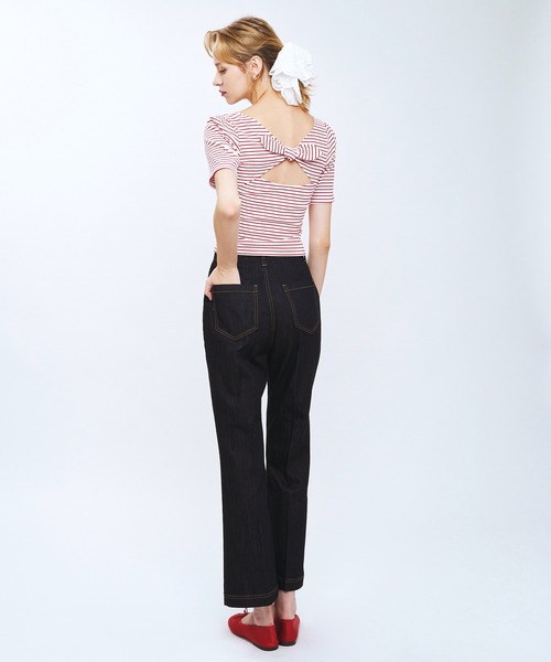 deicy me♡バックリボンTシャツ DEICY（デイシー） tシャツ ボーダーバックリボンカットソー