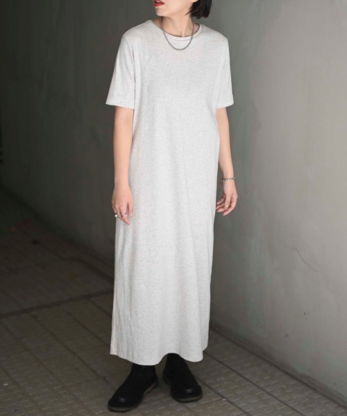 「＆HALF」 「noa-ge」半袖ワンピース M ブラック レディース_画像3