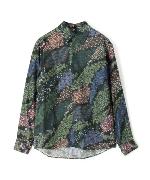 CABaN 花柄 長袖シャツ　シルク100% CABaN（キャバン） ブラウス シャツ シルクツイル FLOWER RIVER