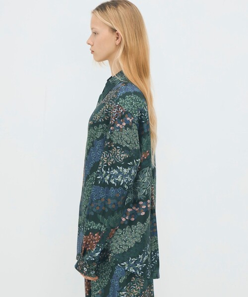 CABaN 花柄 長袖シャツ　シルク100% caban（キャバン）の「□CABaN シルク パレルモフラワープリント