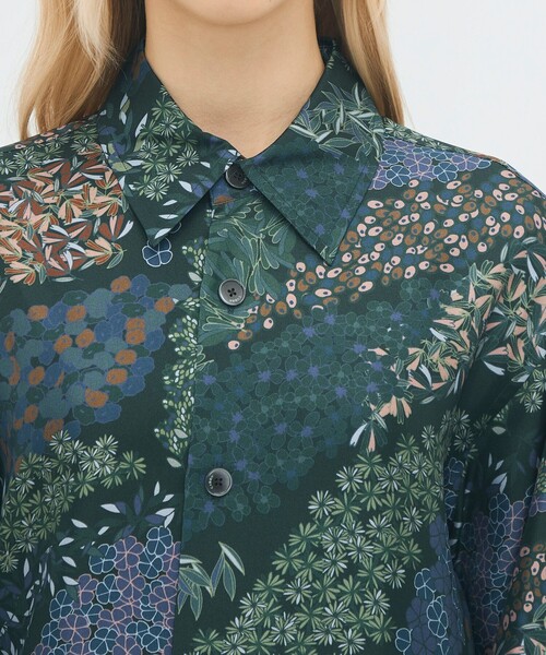 CABaN（キャバン） ブラウス シャツ シルクツイル FLOWER RIVER